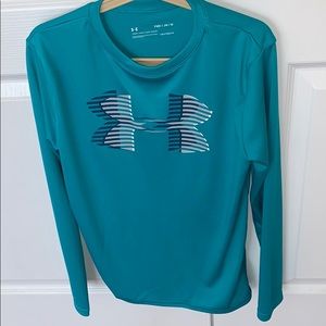 Under armour YMD 8/10 long sleeve top blue green
